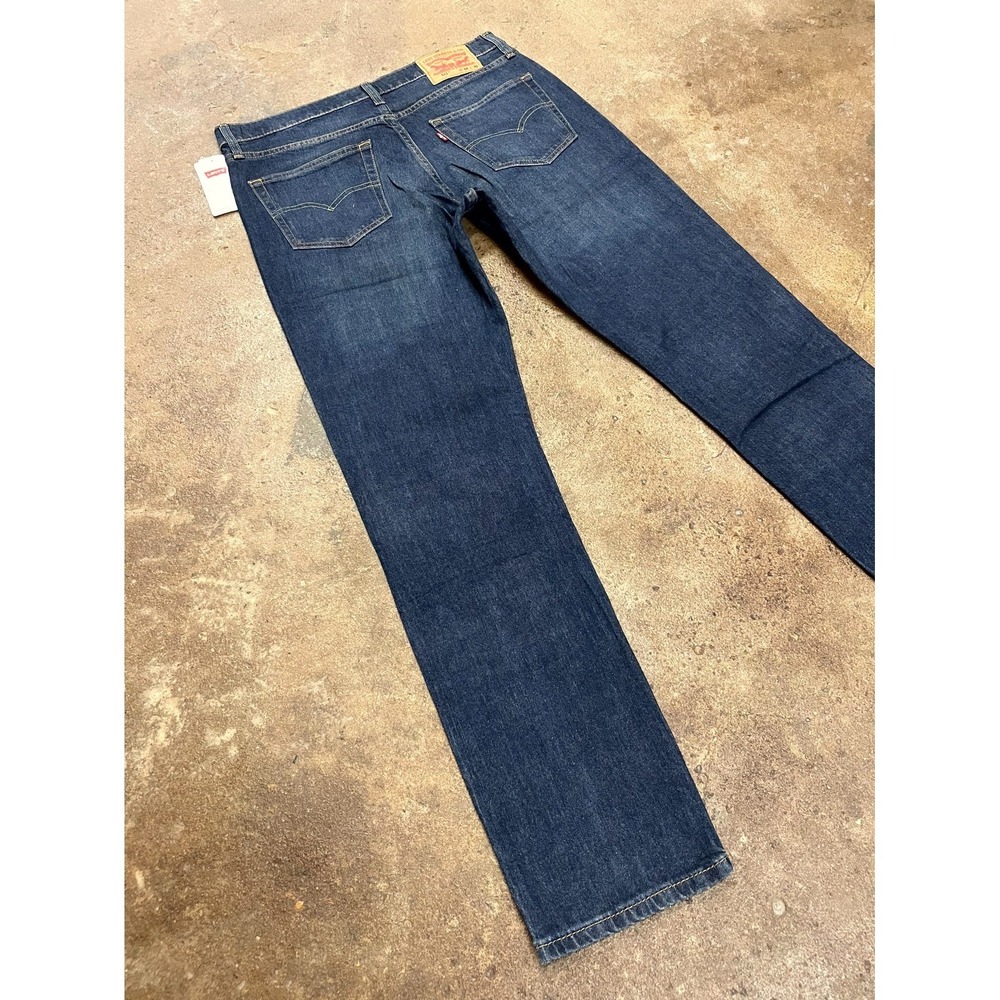 Levi's 511 Straight Leg Jeans Mens 34x32 Blue Denim Dark Wash Cotton Stretch - Picture 10 of 16